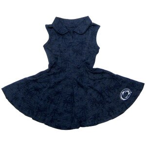 navy toddler Hawaiian polo dress with Penn State Athletic Logo